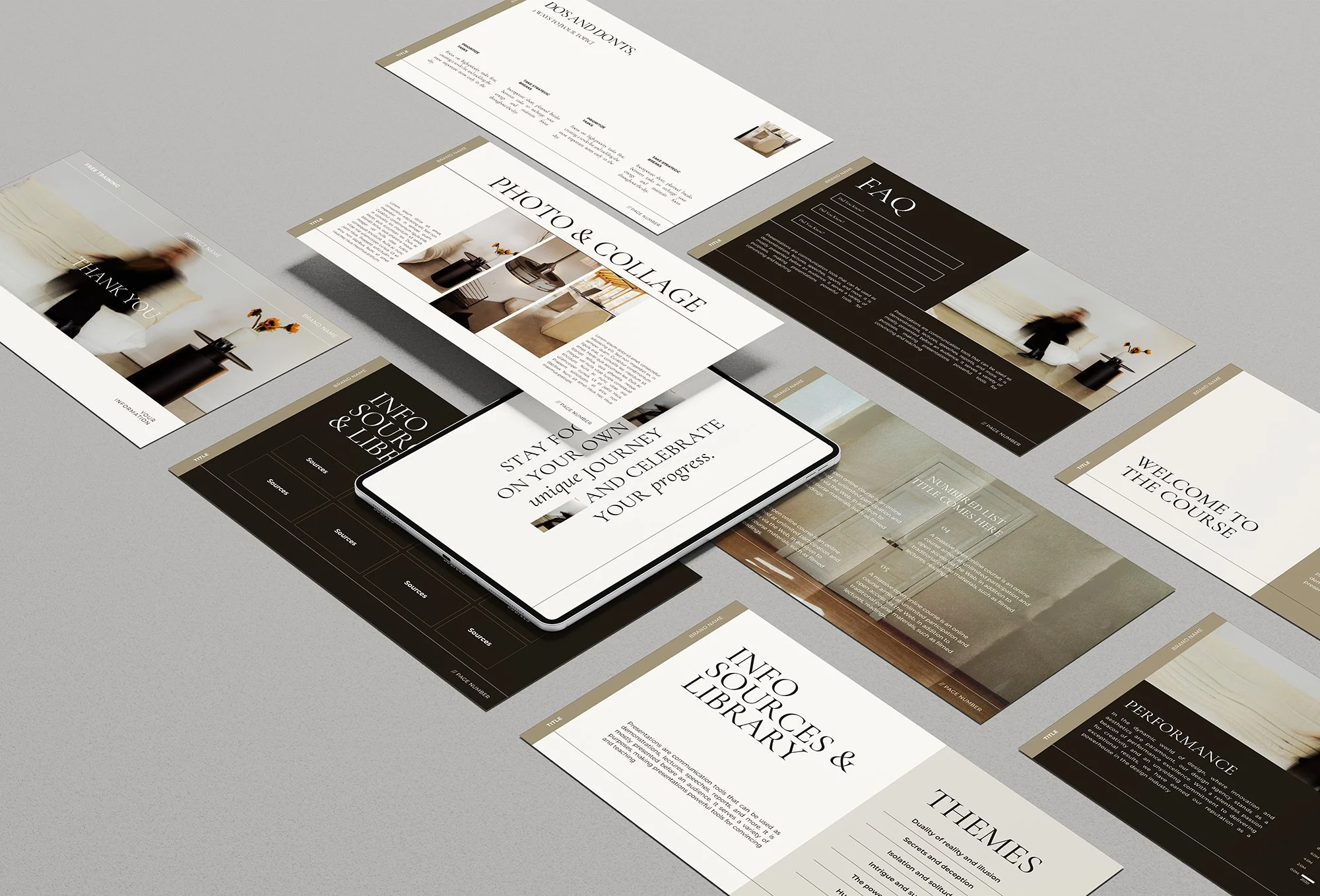 Canva presentation templates for Sought After Studio