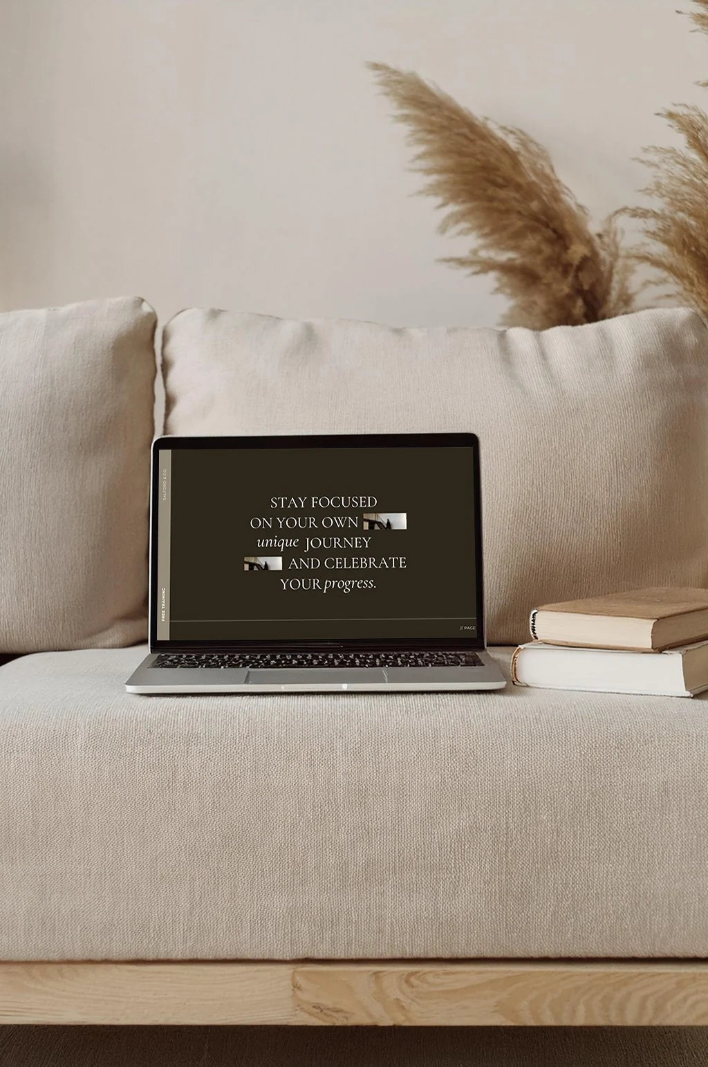 Canva template shown on a laptop