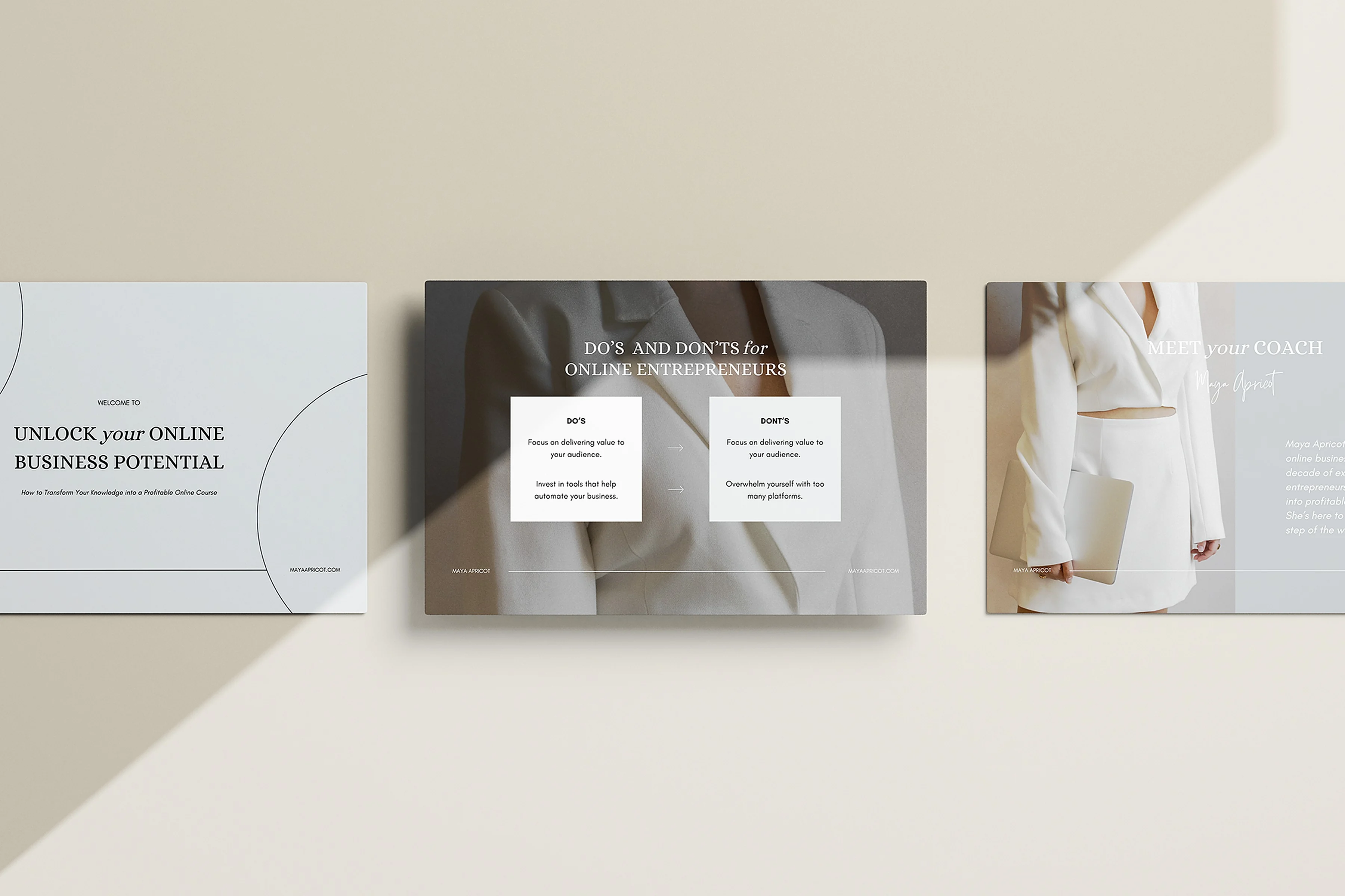 Canva presentation slide templates designed by She Talks Business