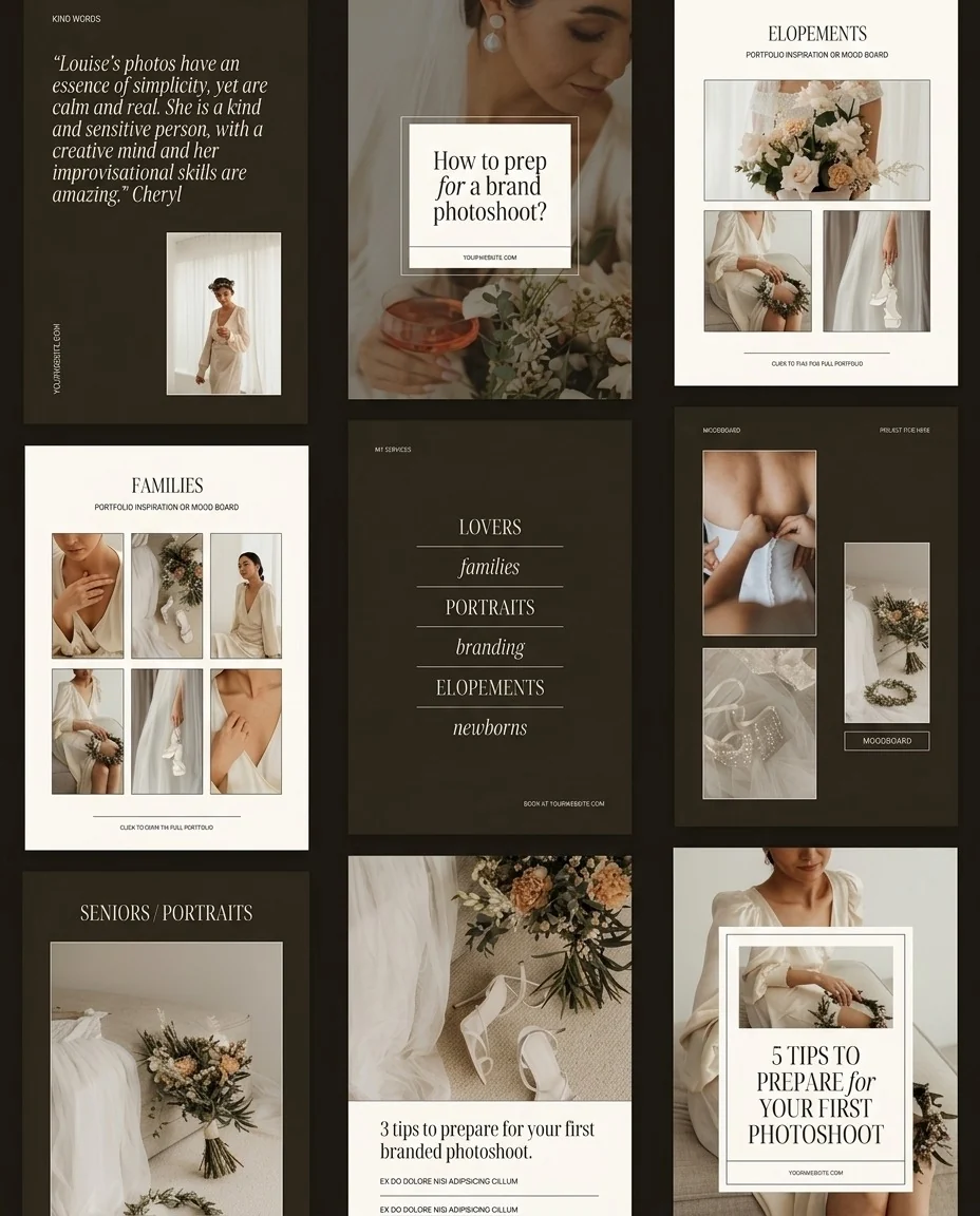 Pinterest pin templates for Kaitlin Springg Photography